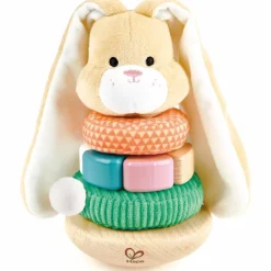 Lapin à empiler en bois et tissu|Hape Discount