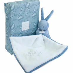 New Doudou et Compagnie Lapin Doudou bleu (10 cm)