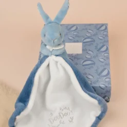 New Doudou et Compagnie Lapin Doudou bleu (10 cm)