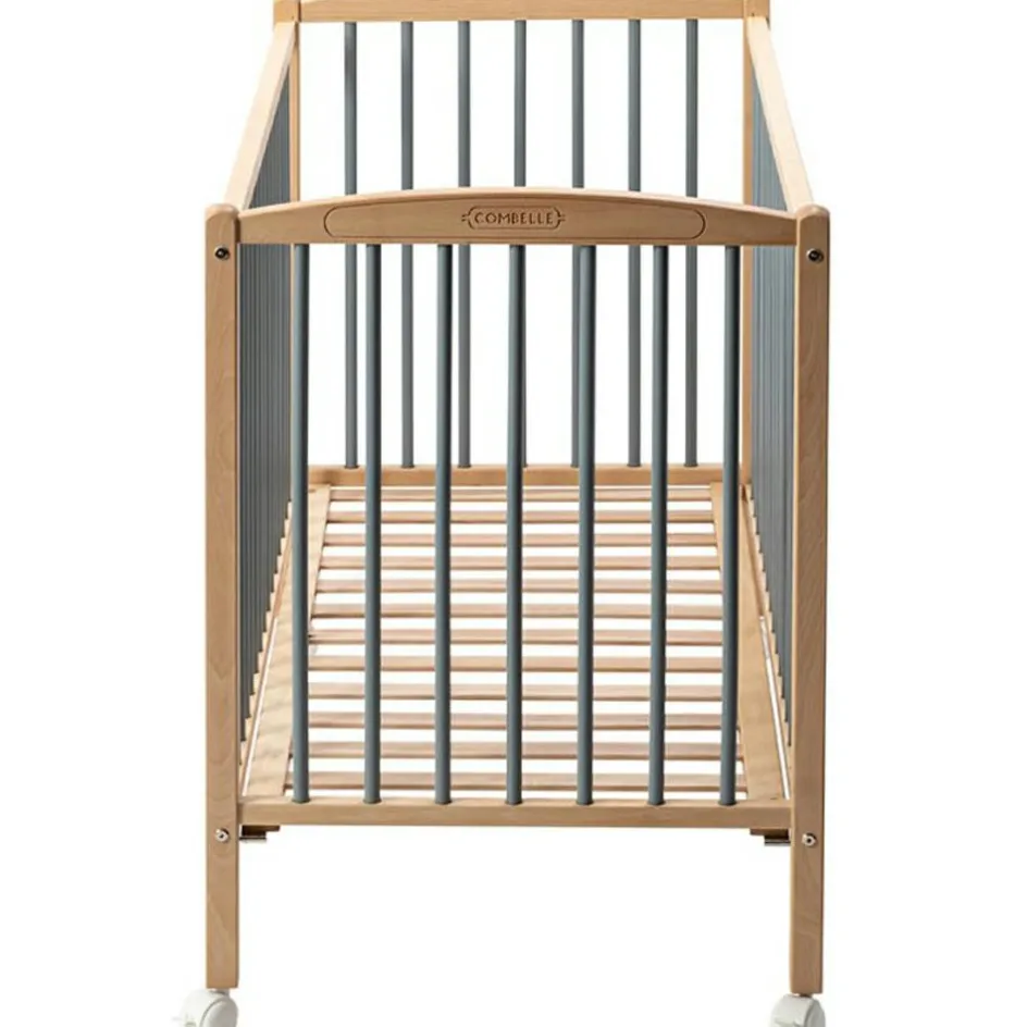 Lit à barreaux en bois Arthur hybride bleu gris (70 x 140 cm)|Combelle Discount