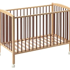 New Combelle Lit à barreaux en bois Arthur hybride vieux rose (70 x 140 cm)