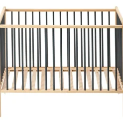 Lit à barreaux en bois Rémi hybride anthracite (60 x 120 cm)|Combelle Sale