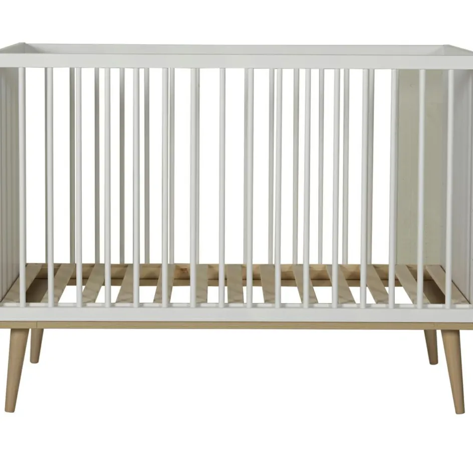 Best Quax Lit à barreaux Flow White-Oak (120 x 60 cm)