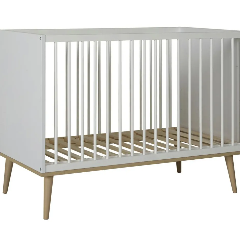 Best Quax Lit à barreaux Flow White-Oak (120 x 60 cm)