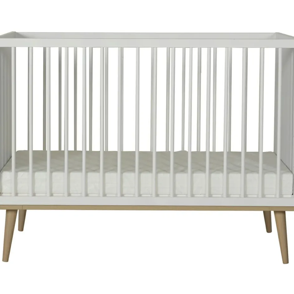 Best Quax Lit à barreaux Flow White-Oak (120 x 60 cm)