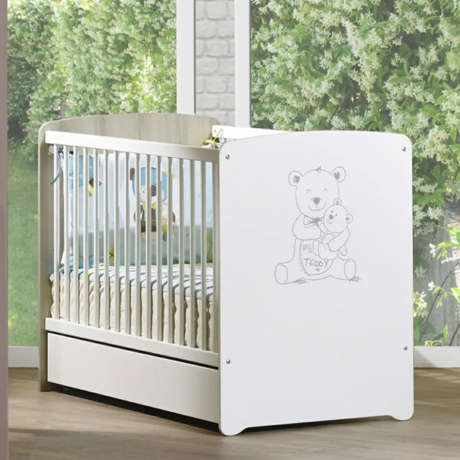 Lit bébé avec tiroir Teddy (60 x 120 cm)|Baby Price Clearance