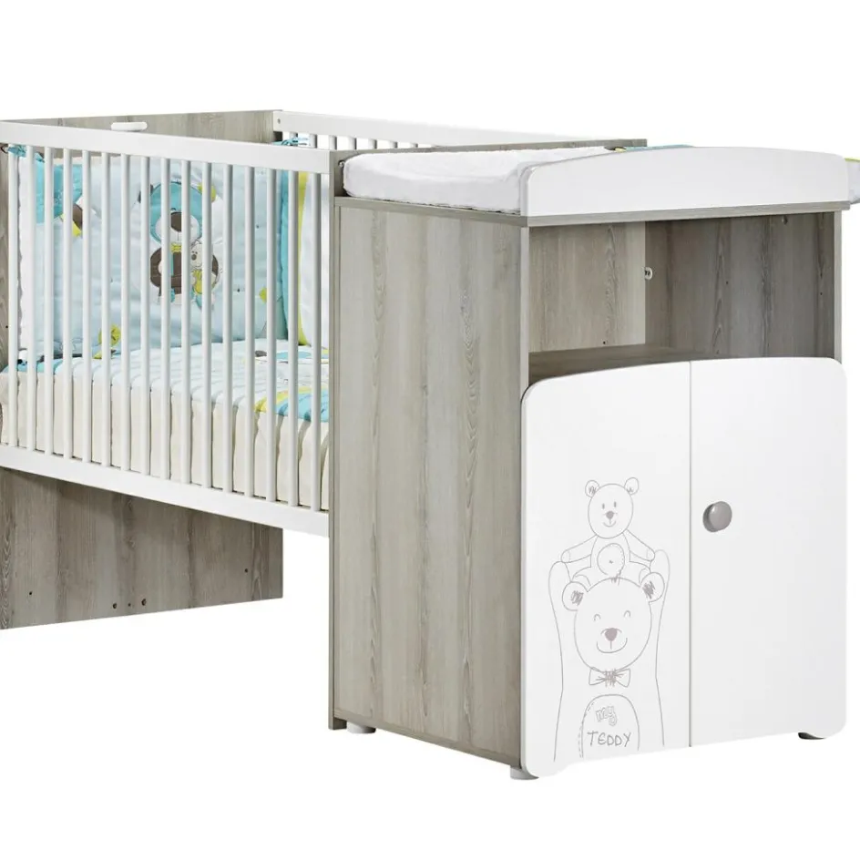 Lit bébé combiné évolutif Teddy (60 x 120 cm)|Baby Price Clearance
