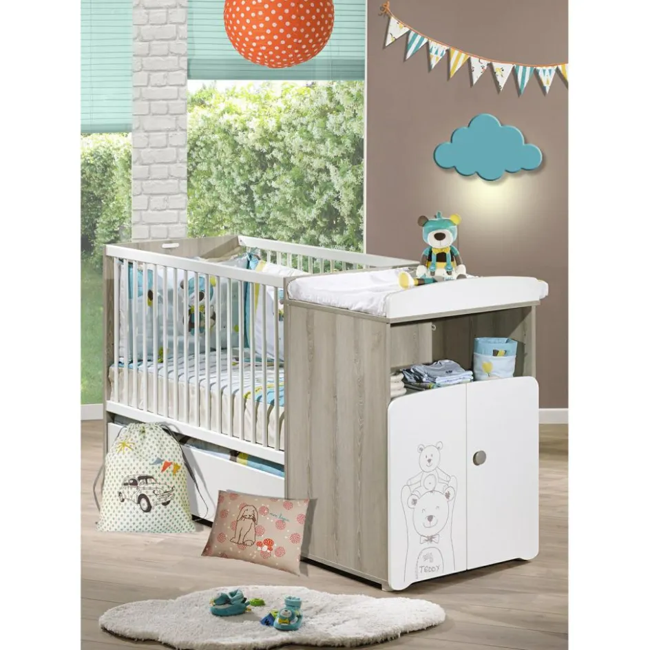 Lit bébé combiné évolutif Teddy (60 x 120 cm)|Baby Price Clearance