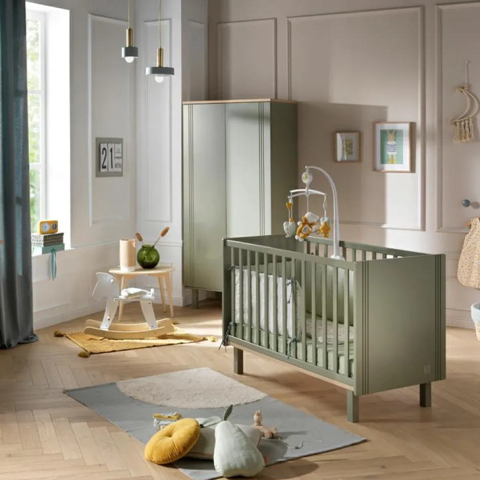 Lit bébé Eleonore kaki (60 x 120 cm)|Sauthon mobilier Sale