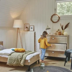 Best Galipette Lit bébé évolutif en chêne blond noir Marcel (70 x 140)