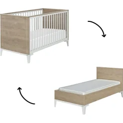 Lit bébé évolutif en chêne blond Marcel (70 x 140)|Galipette New