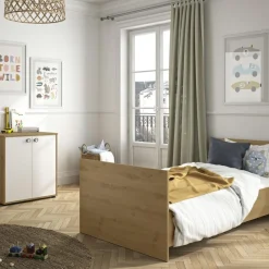 Lit bébé évolutif en lit junior Arthur imitation chêne (60 x 120 cm)|Galipette Sale