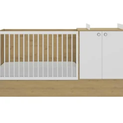 Lit bébé évolutif en lit junior Arthur imitation chêne (60 x 120 cm)|Galipette Sale