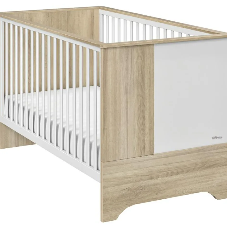 Clearance Galipette Lit bébé évolutif en lit junior Sacha chêne du bocage (70 x 140 cm)