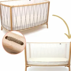 Charlie Crane Lit bébé évolutif Kimi Organic V2 Hazelnut (60 x 120 cm)