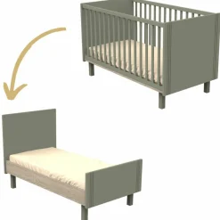Sauthon mobilier Lit bébé évolutif Little big bed Eleonore kaki (70 x 140 cm)