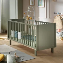 Sauthon mobilier Lit bébé évolutif Little big bed Eleonore kaki (70 x 140 cm)