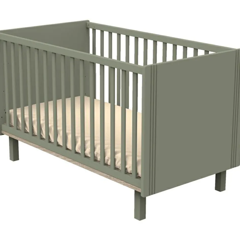 Sauthon mobilier Lit bébé évolutif Little big bed Eleonore kaki (70 x 140 cm)