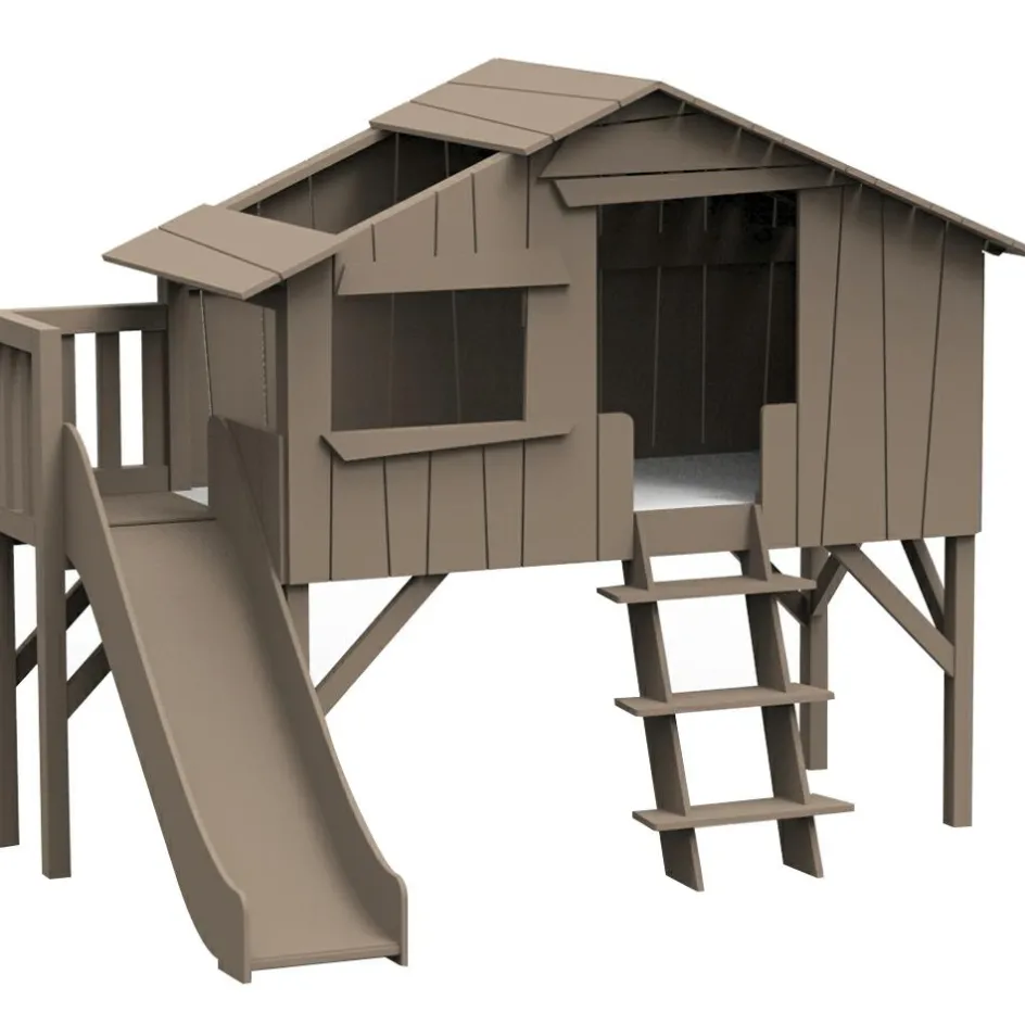 Clearance Mathy by bols Lit cabane avec toboggan finition laquée (coloris au choix)