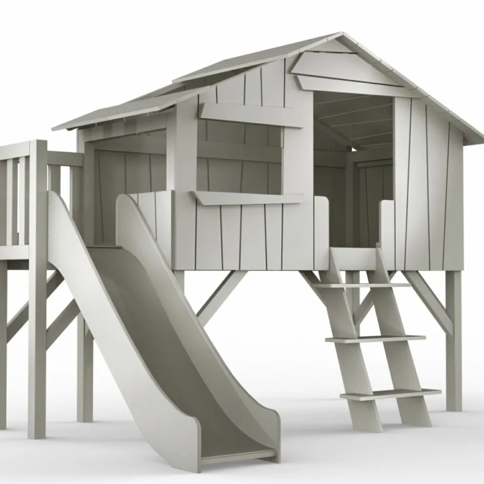 Clearance Mathy by bols Lit cabane avec toboggan finition laquée (coloris au choix)