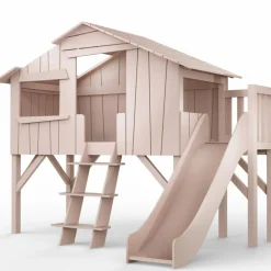 Clearance Mathy by bols Lit cabane avec toboggan finition laquée (coloris au choix)