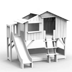 Lit cabane superposé avec toboggan finition laquée (coloris au choix)|Mathy by bols Clearance