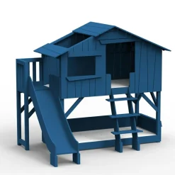 Lit cabane superposé avec toboggan finition laquée (coloris au choix)|Mathy by bols Clearance