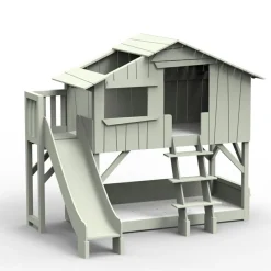 Lit cabane superposé avec toboggan finition laquée (coloris au choix)|Mathy by bols Clearance