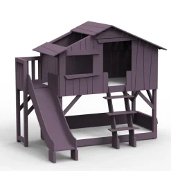 Lit cabane superposé avec toboggan finition laquée (coloris au choix)|Mathy by bols Clearance