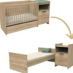 Lit combiné évolutif Azur (60 x 120 cm)|Sauthon mobilier Discount