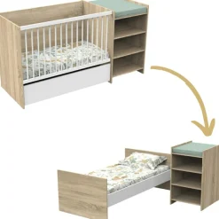 Outlet Baby Price Lit combiné évolutif Up chêne doré (60 x 120 cm)