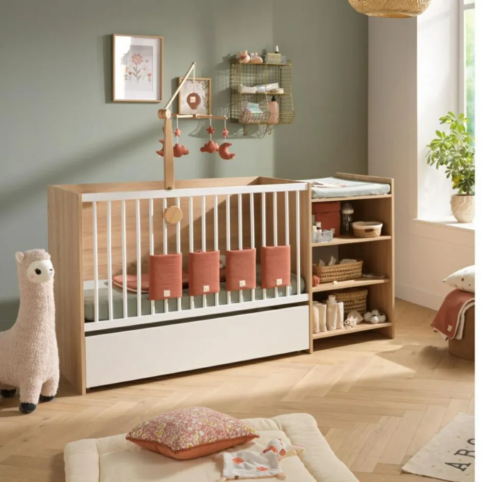 Outlet Baby Price Lit combiné évolutif Up chêne doré (60 x 120 cm)