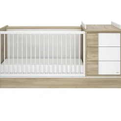 Clearance Galipette Lit compact évolutif Sacha chêne du bocage sans tiroir (70 x 140 cm)