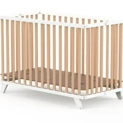 Sale Geuther Lit pliant en bois Mayla Naturel-Blanc (60 x 120 cm)