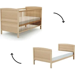 Lit évolutif en bois de hêtre verni Essentiel (70 x 140 cm)|AT4 Discount