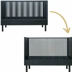 Quax Lit évolutif Hai No Ki Black Ash (120 x 60 cm)