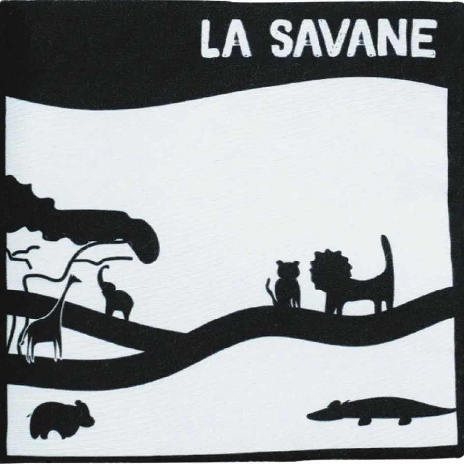 Outlet Trois Kilos Sept Livre noir et blanc en tissu Tam Tam