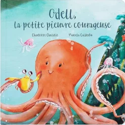 New Jellycat Livre Odell la petite pieuvre courageuse