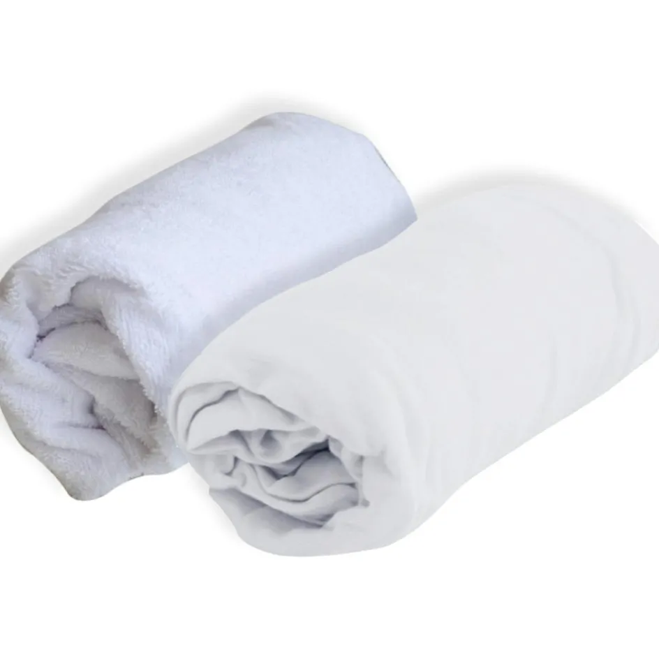 Lot alèse et drap housse blanc (60 x 120 cm)|Domiva Discount
