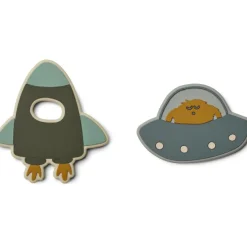 Best Liewood Lot de 2 anneaux de dentition en silicone Gia Space blue multi mix