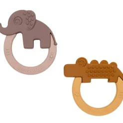 Lot de 2 anneaux de dentition Deer friends moutarde et rose|Done by Deer New