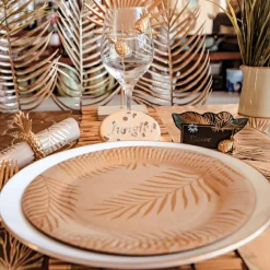 Clearance Arty Fêtes Factory Lot de 8 assiettes en carton kraft Tropi Chic palmier