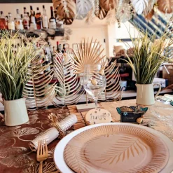 Clearance Arty Fêtes Factory Lot de 8 assiettes en carton kraft Tropi Chic palmier