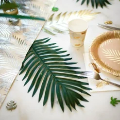 Clearance Arty Fêtes Factory Lot de 8 assiettes en carton kraft Tropi Chic palmier