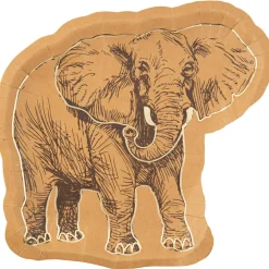 Lot de 8 assiettes Éléphant Safari Kraft|Arty Fêtes Factory Online