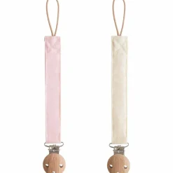 Lot de 2 attaches-sucettes en lin Blush-Cream|Mushie Clearance