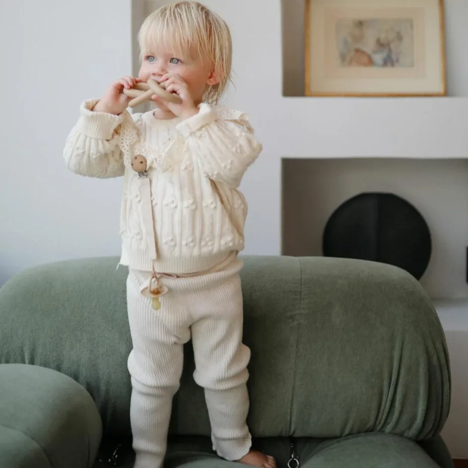 Lot de 2 attaches-sucettes en lin Blush-Cream|Mushie Clearance