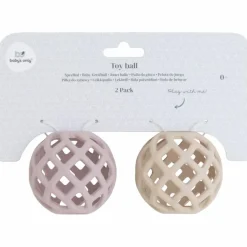 Lot de 2 balles de préhension Vieux Rose-Warm Linen|Baby's Only Hot