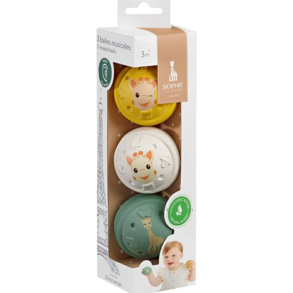 Lot de 3 balles musicales - Ouïe|Sophie la girafe Discount