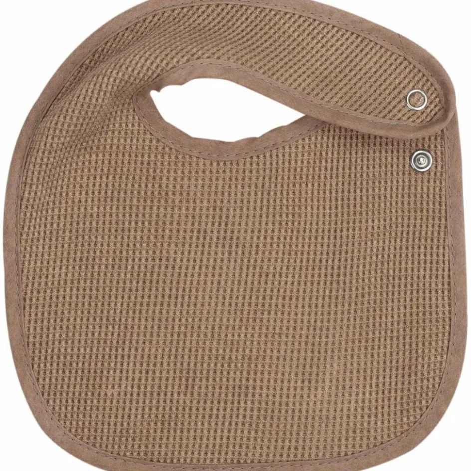 Trois Kilos Sept Lot de 6 bavoirs de naissance Nid d'abeille Beige-Choco